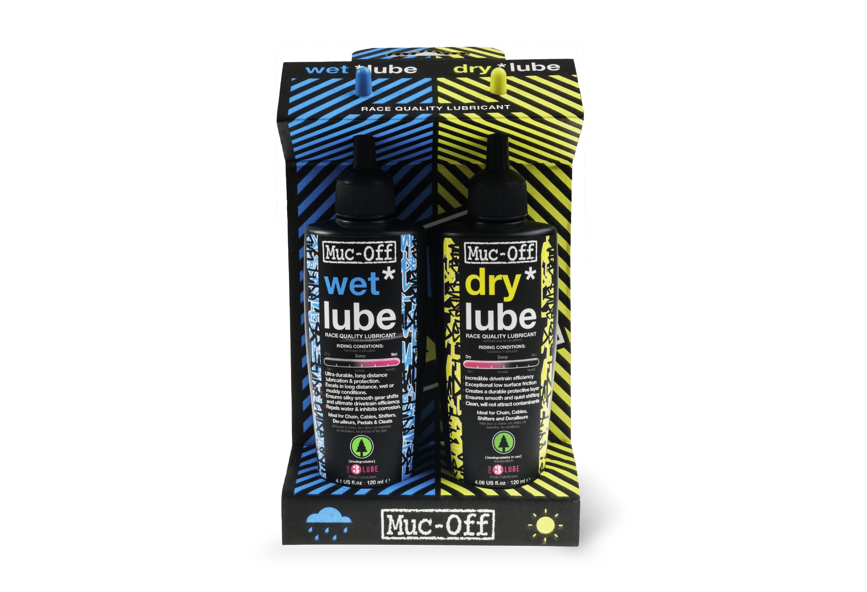Muc-Off Twin Pack Dry/Wet Lube cykelolie