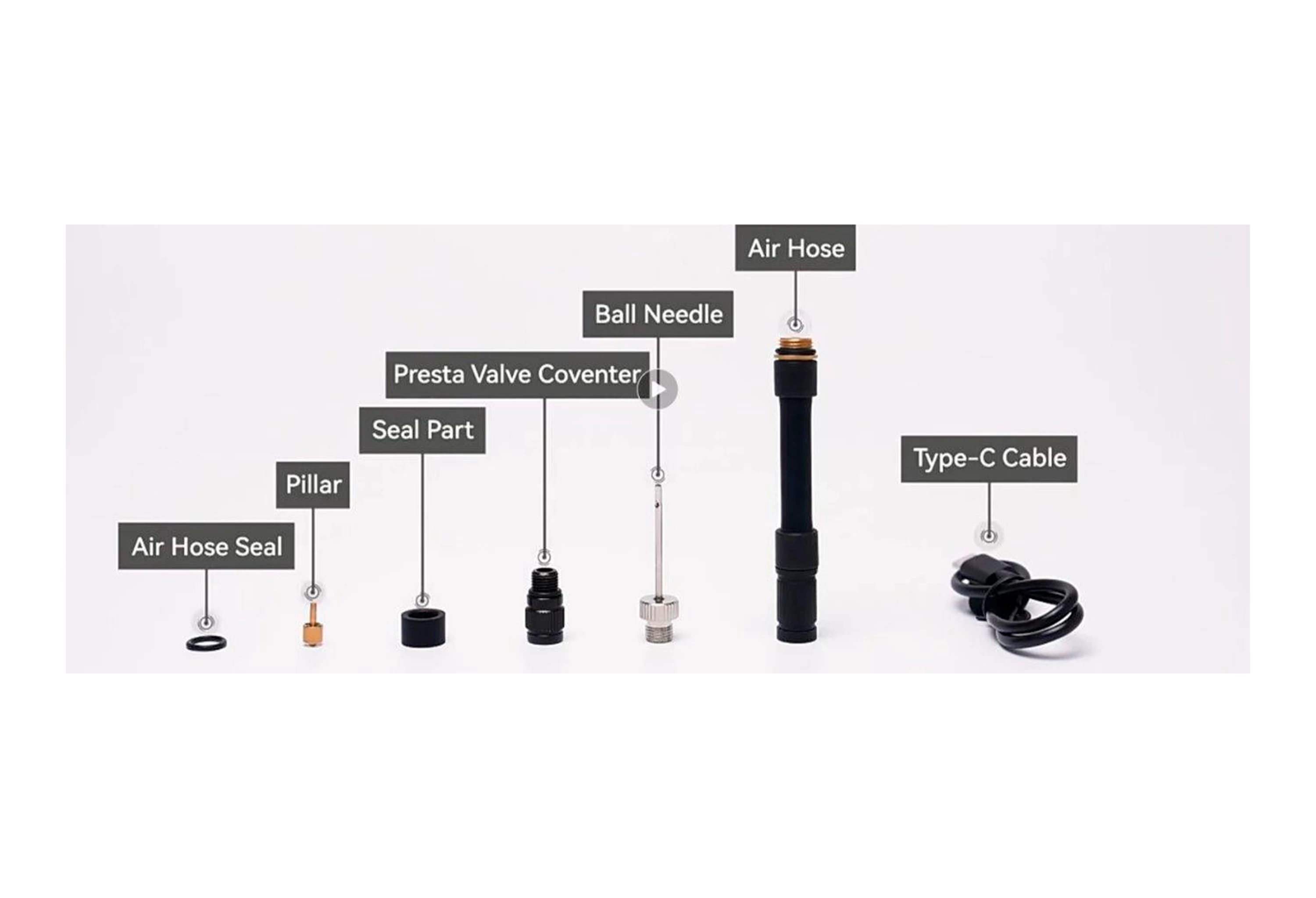 Muc-Off Sort Airmach Electric Mini Pro pumpe