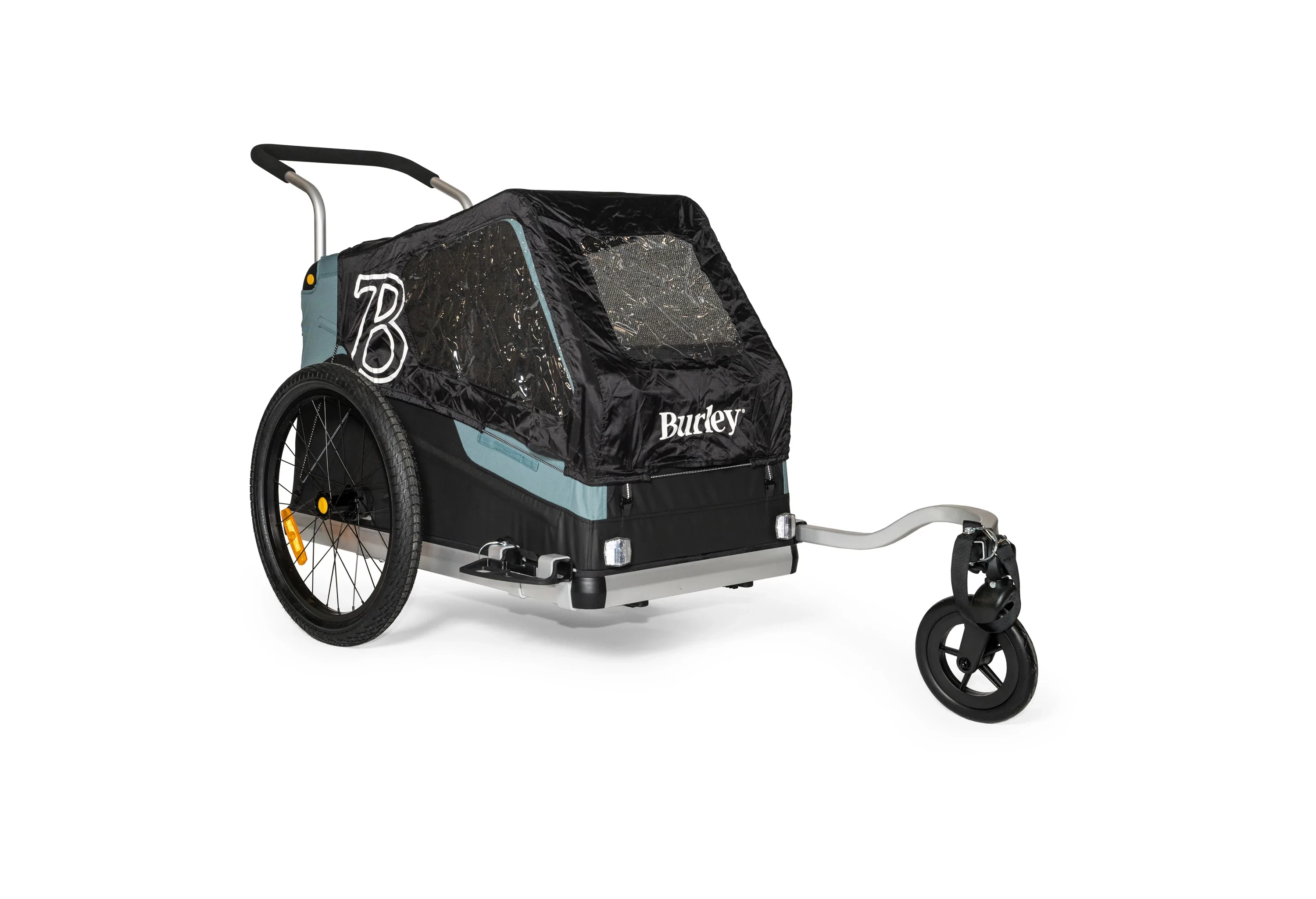 Burley Sort Bark Ranger hundetrailer regnslag