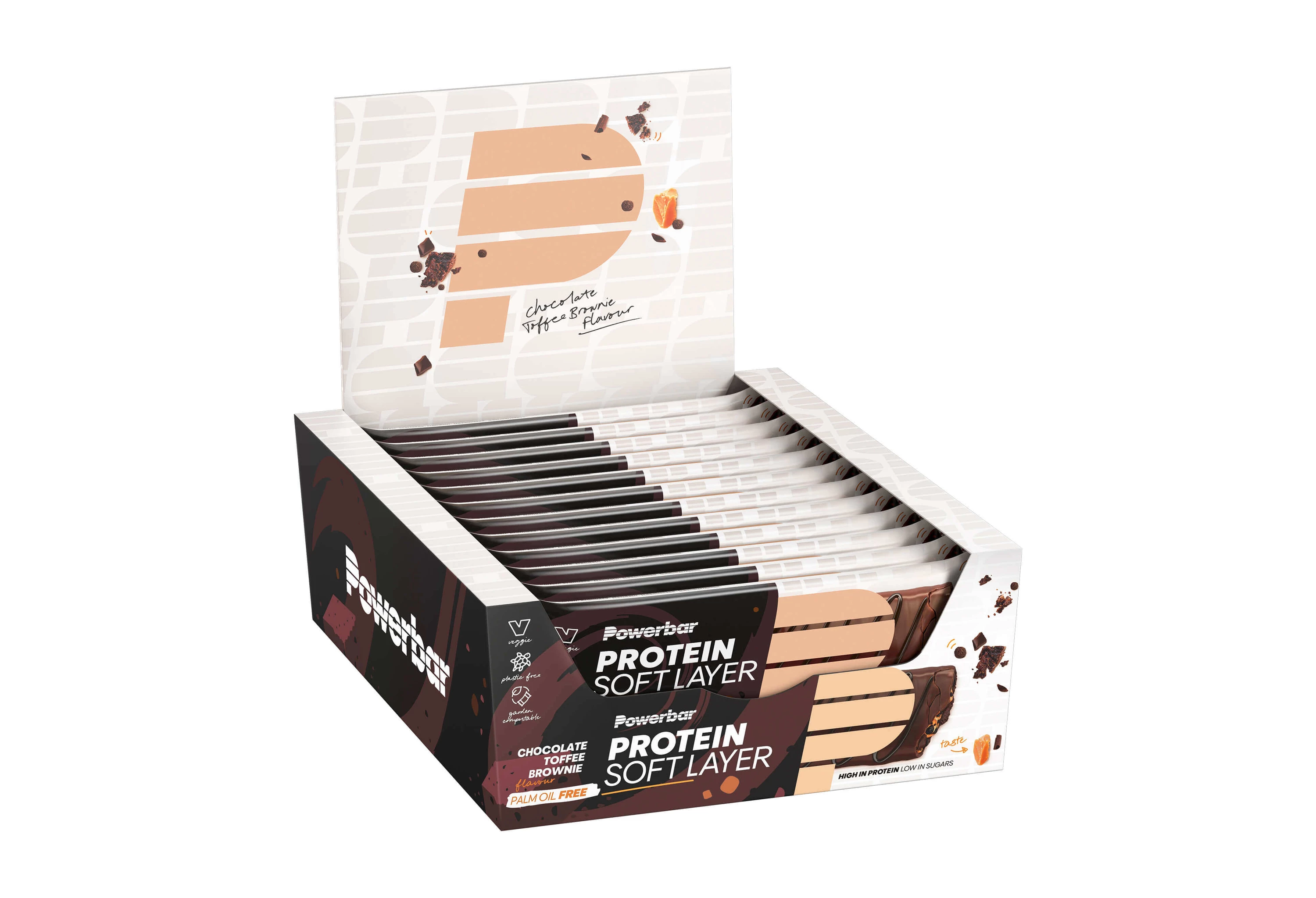PowerBar Protein Soft Layer Bar Chocolate Toffee Brownie (12 stk.)