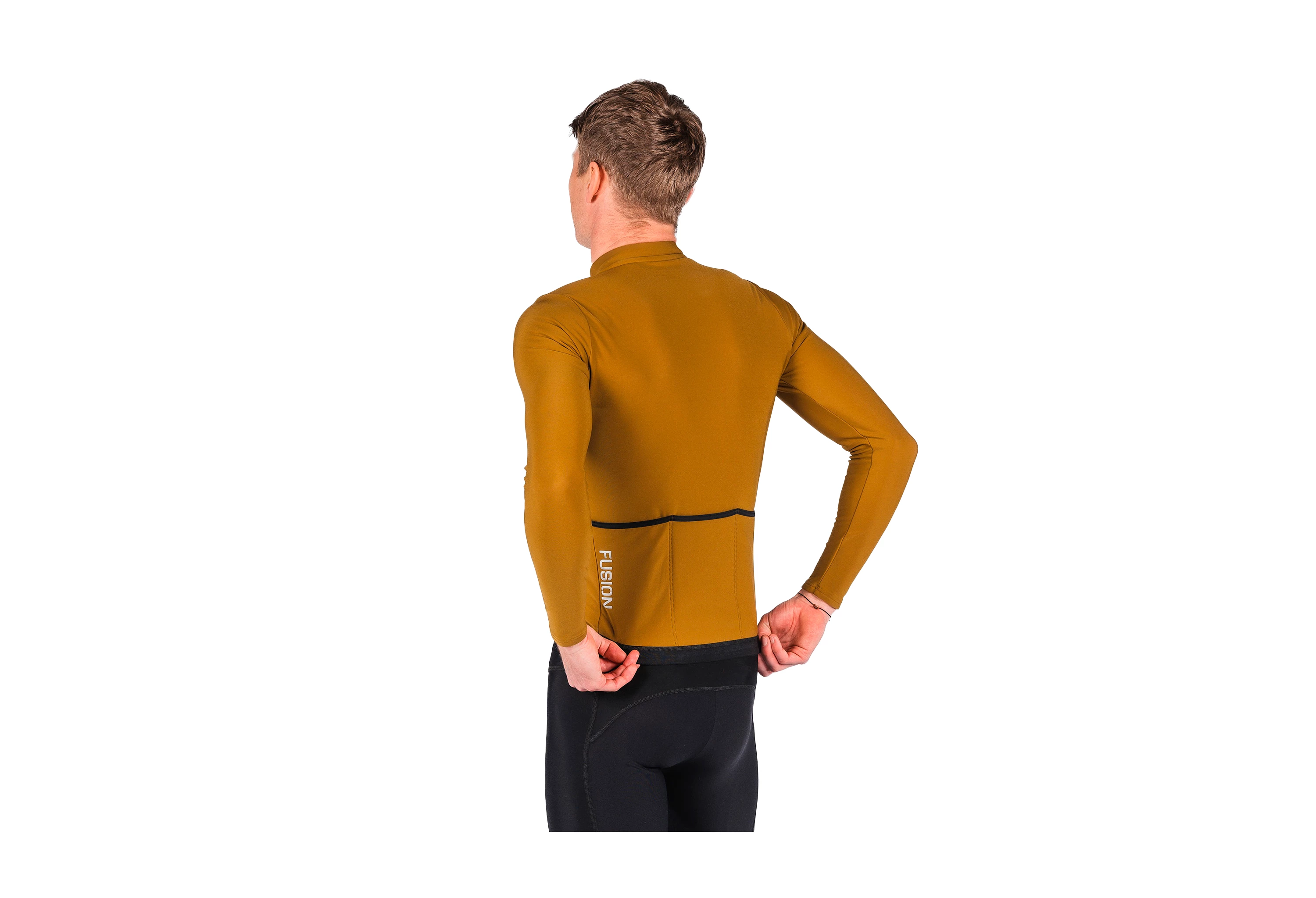 FUSION Mustard Mens Thermal Cycling Jersey