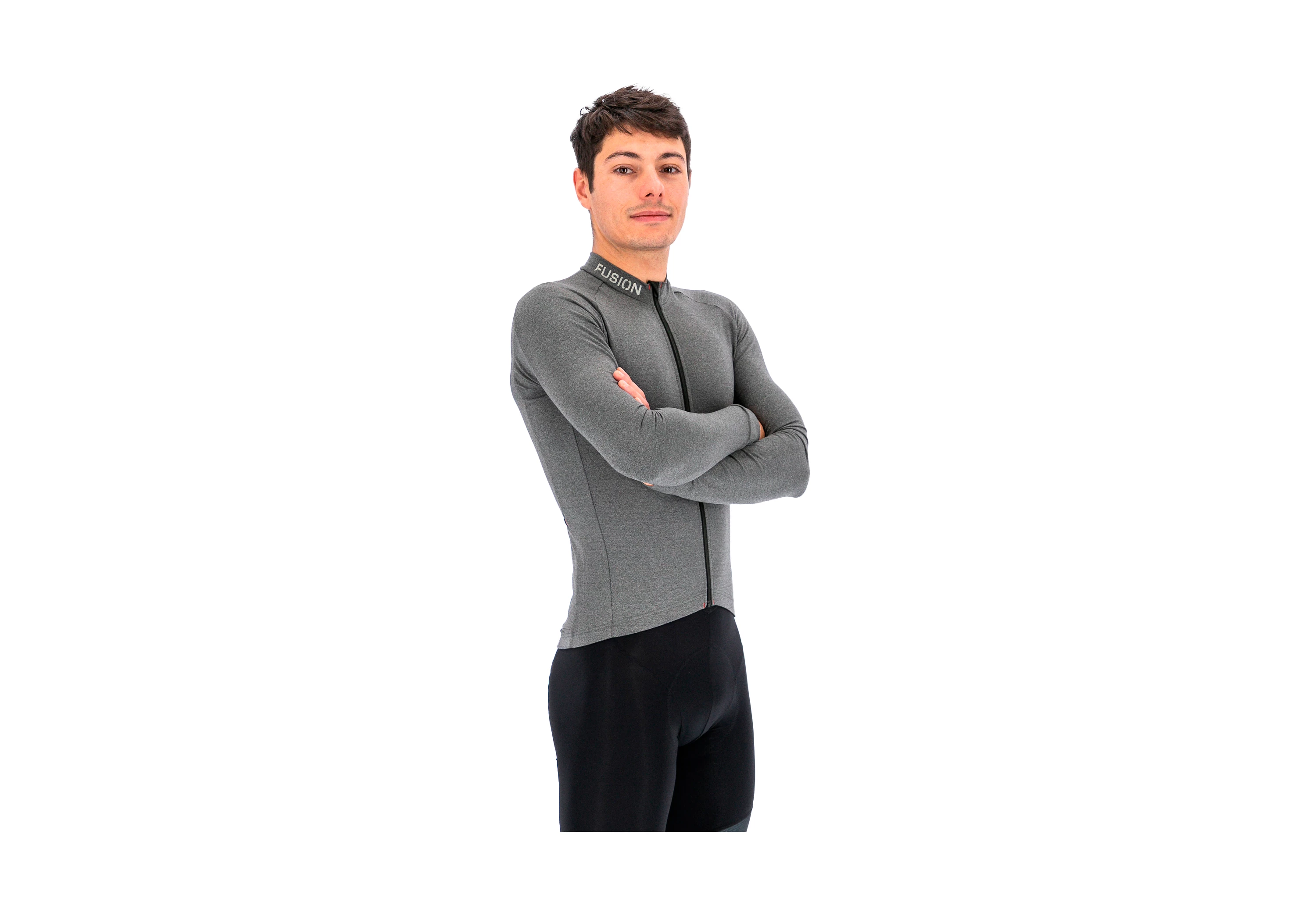 FUSION Grå Mens Light LS Cycling Jersey