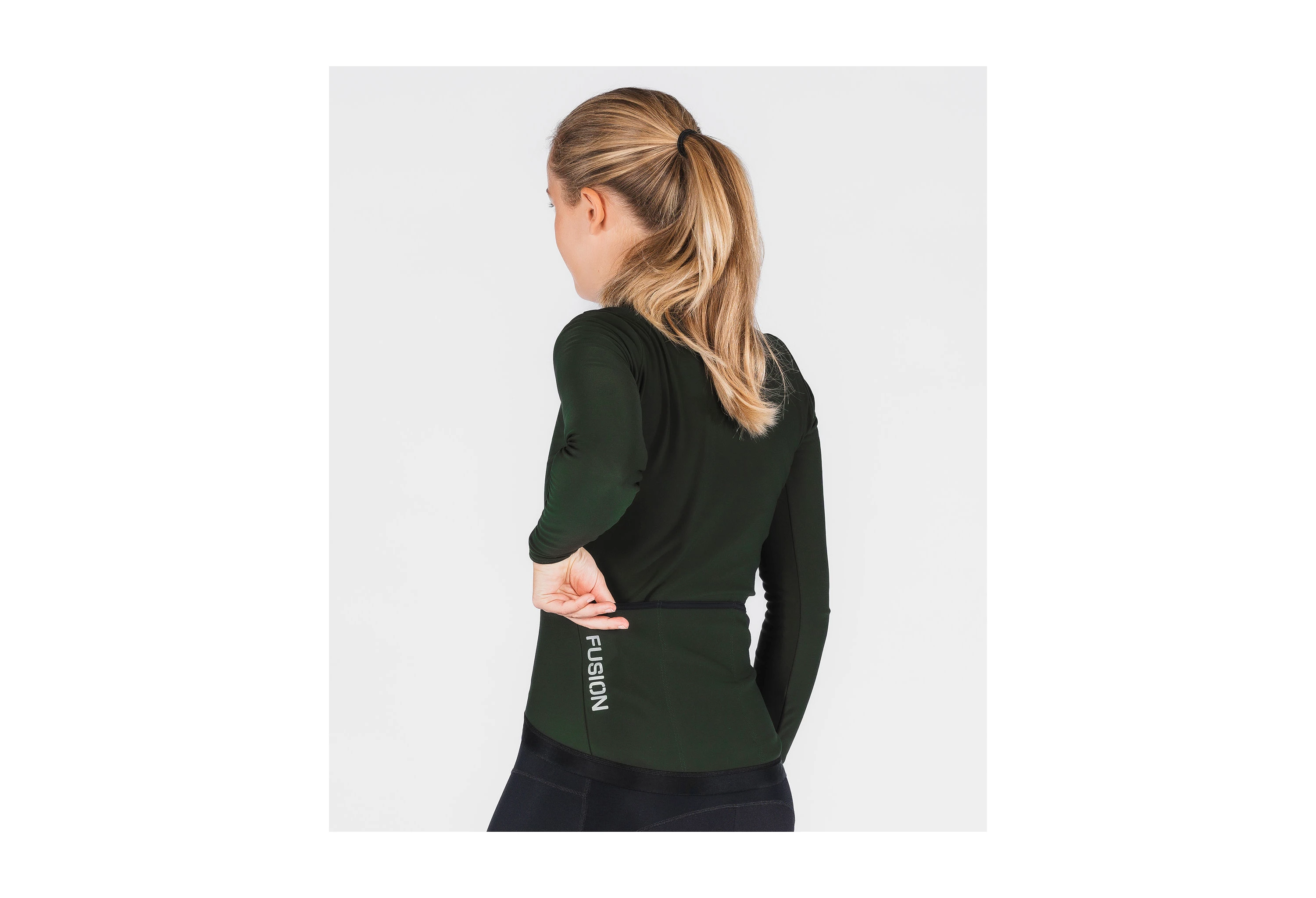 FUSION Forest Green Womens Thermal Cycling Jersey