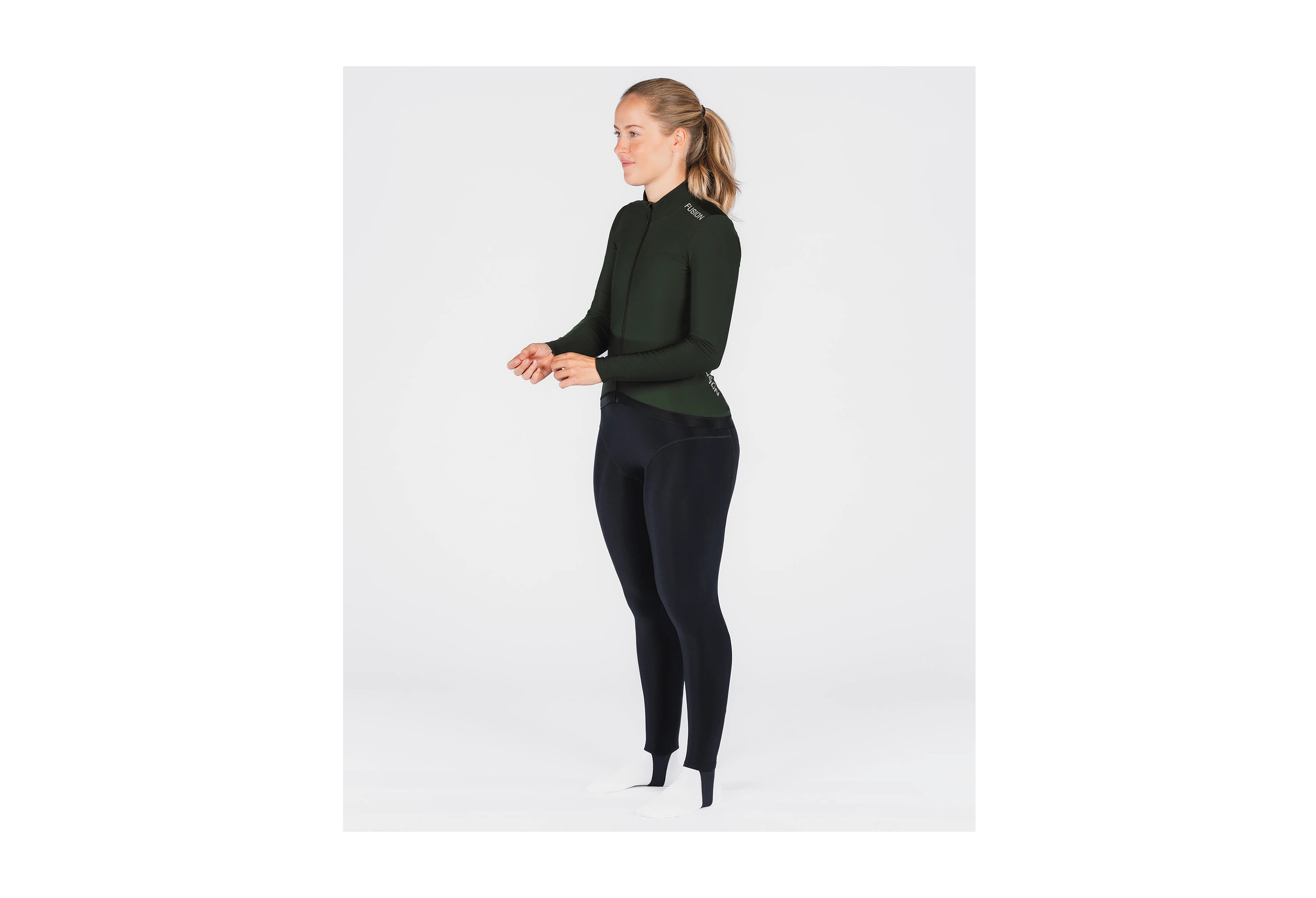 FUSION Forest Green Womens Thermal Cycling Jersey
