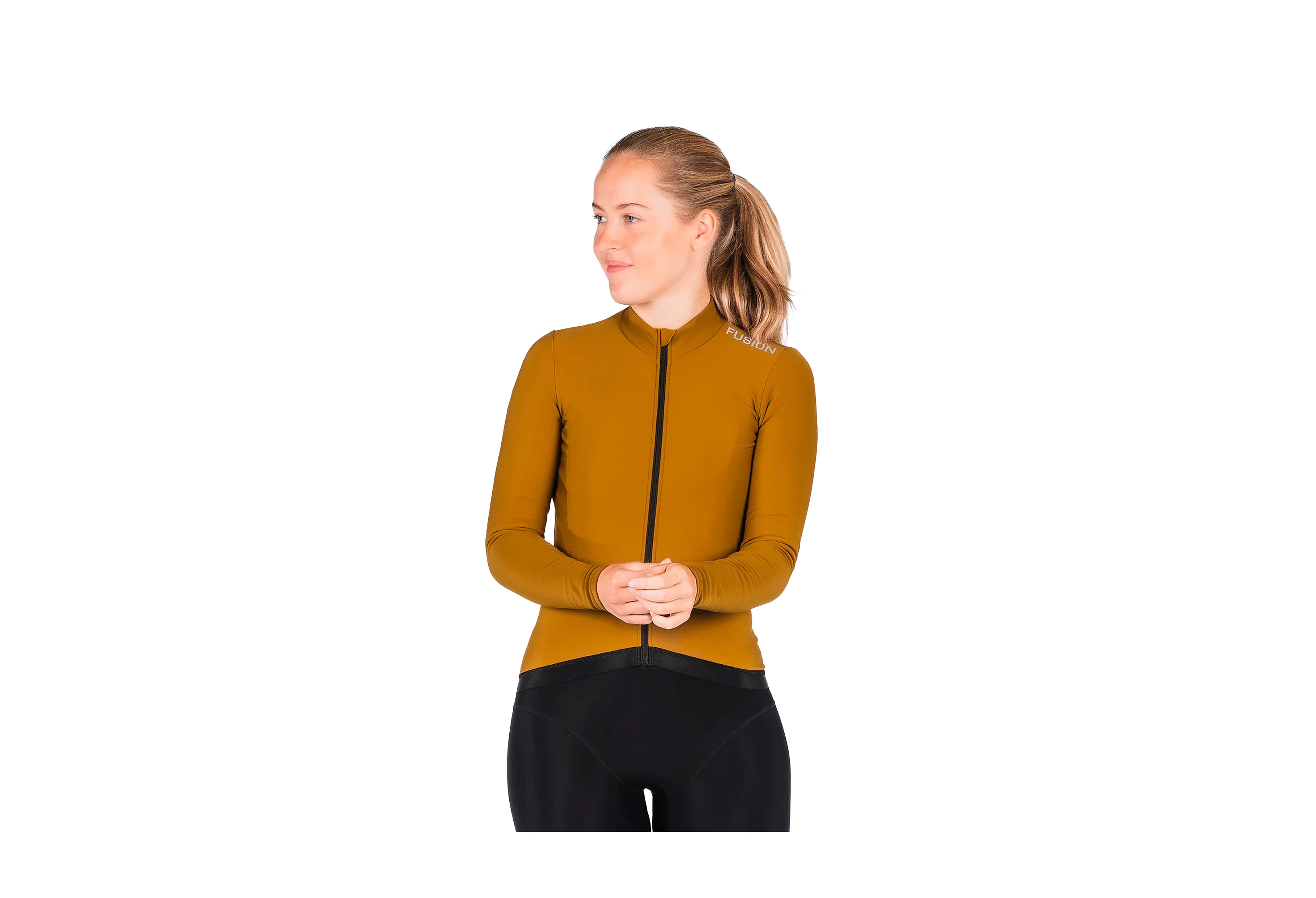 FUSION Mustard Womens Thermal Cycling Jersey