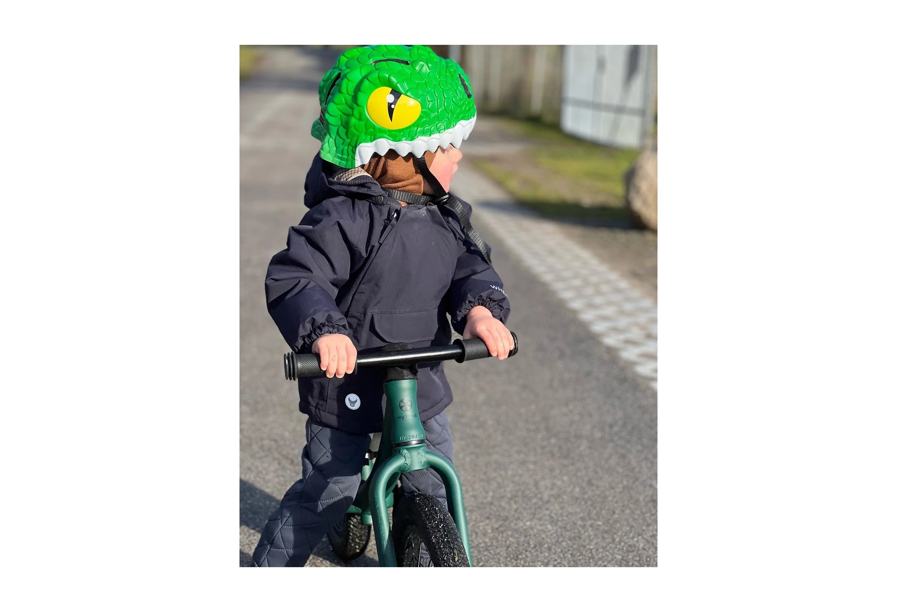Crazy Safety Grøn Krokodille cykelhjelm
