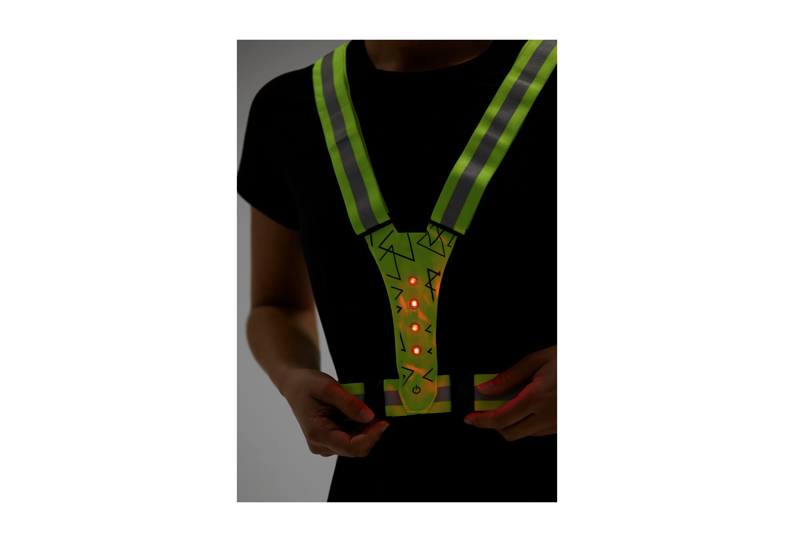 Salzmann Safety Yellow Refleksbælte m. LED-lys & justerbare stroppe