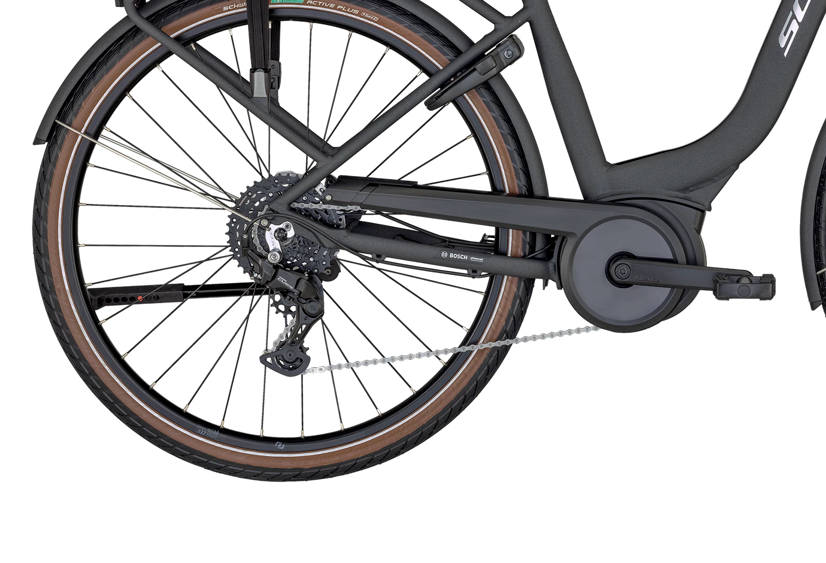 SCOTT Granite Black Sub Active eRIDE 10 Unisex rack