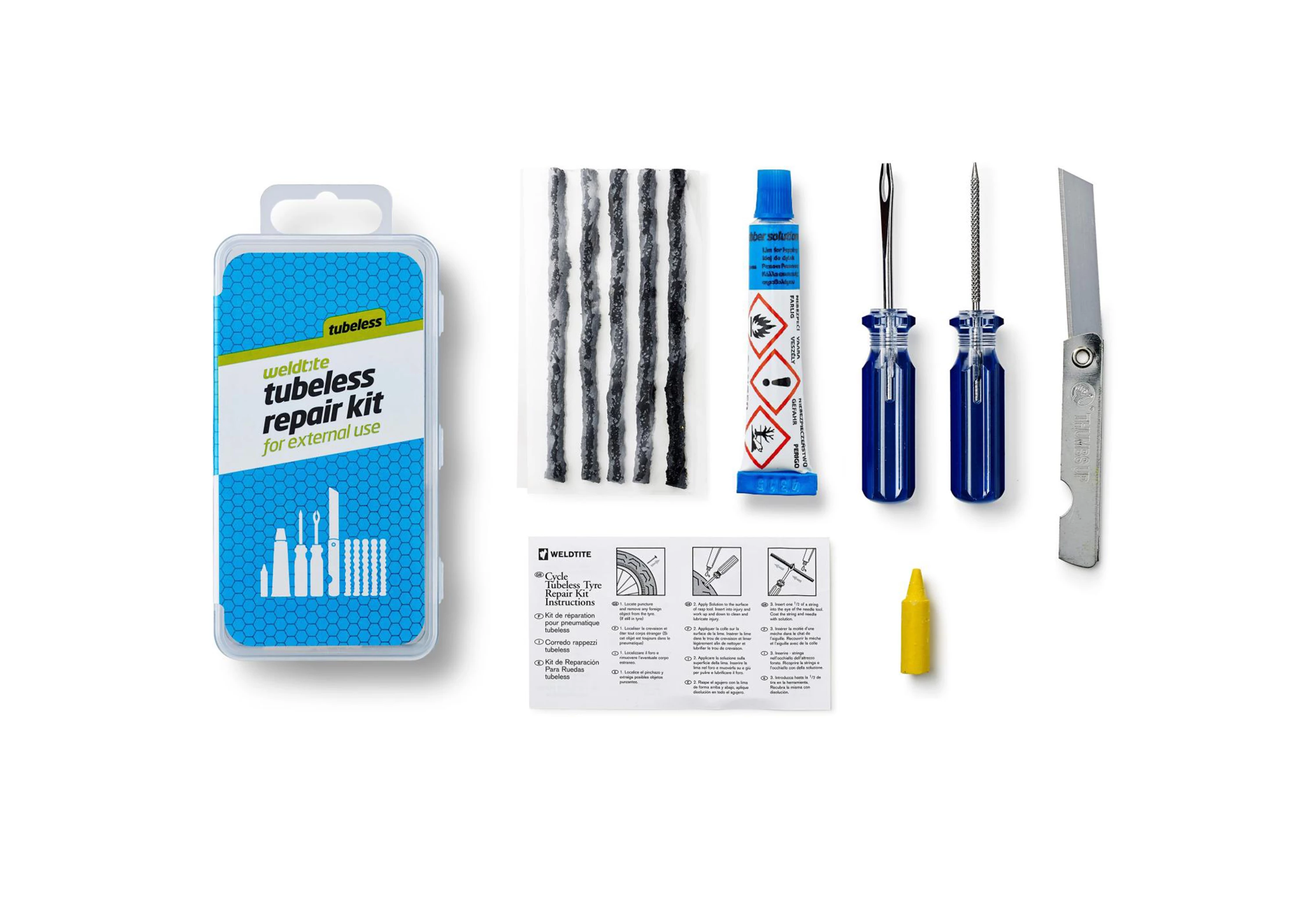 Weldtite Blå tubeless reparationssæt