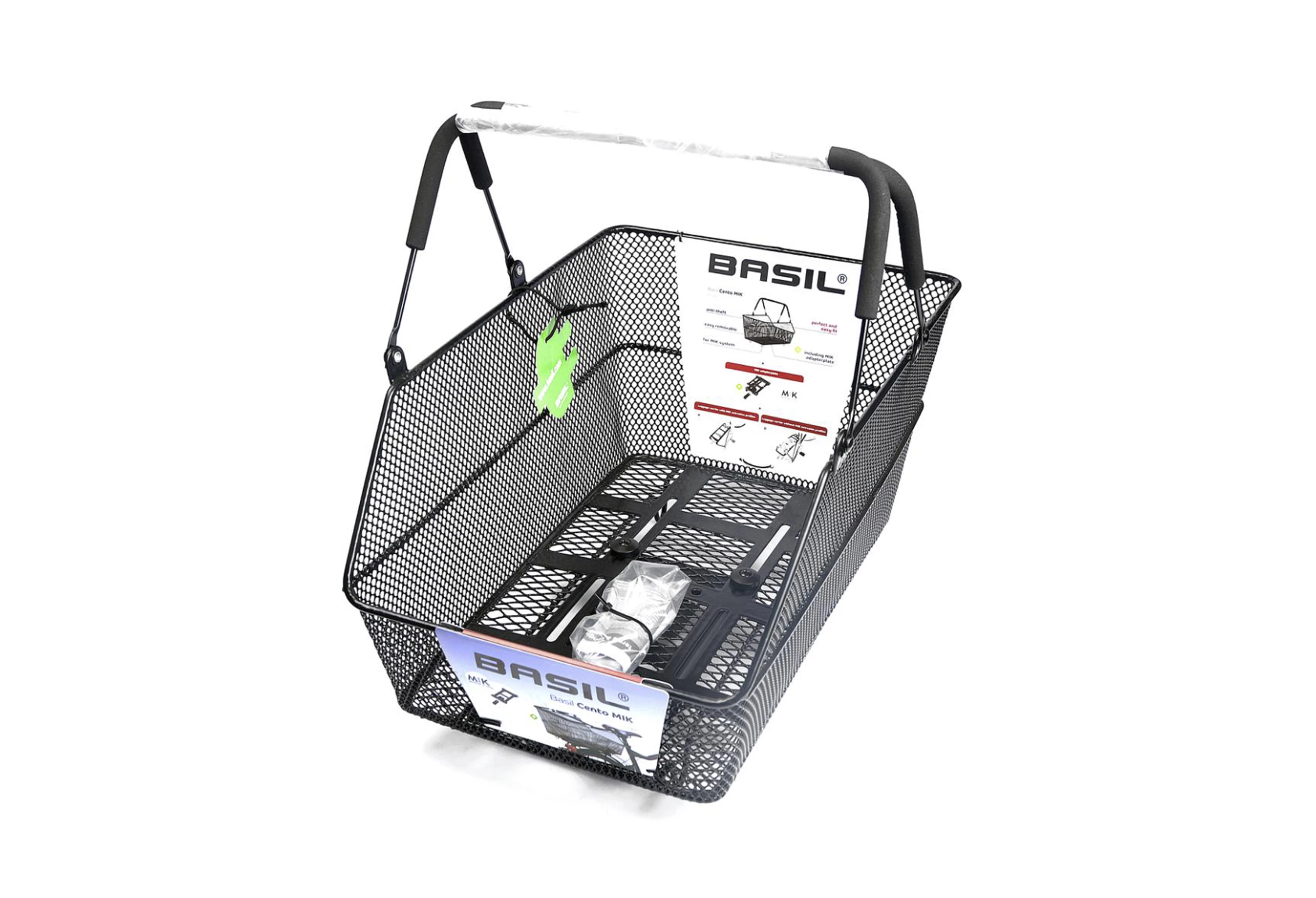 Basil Sort Cento bagkurv inkl. MIK-adapter