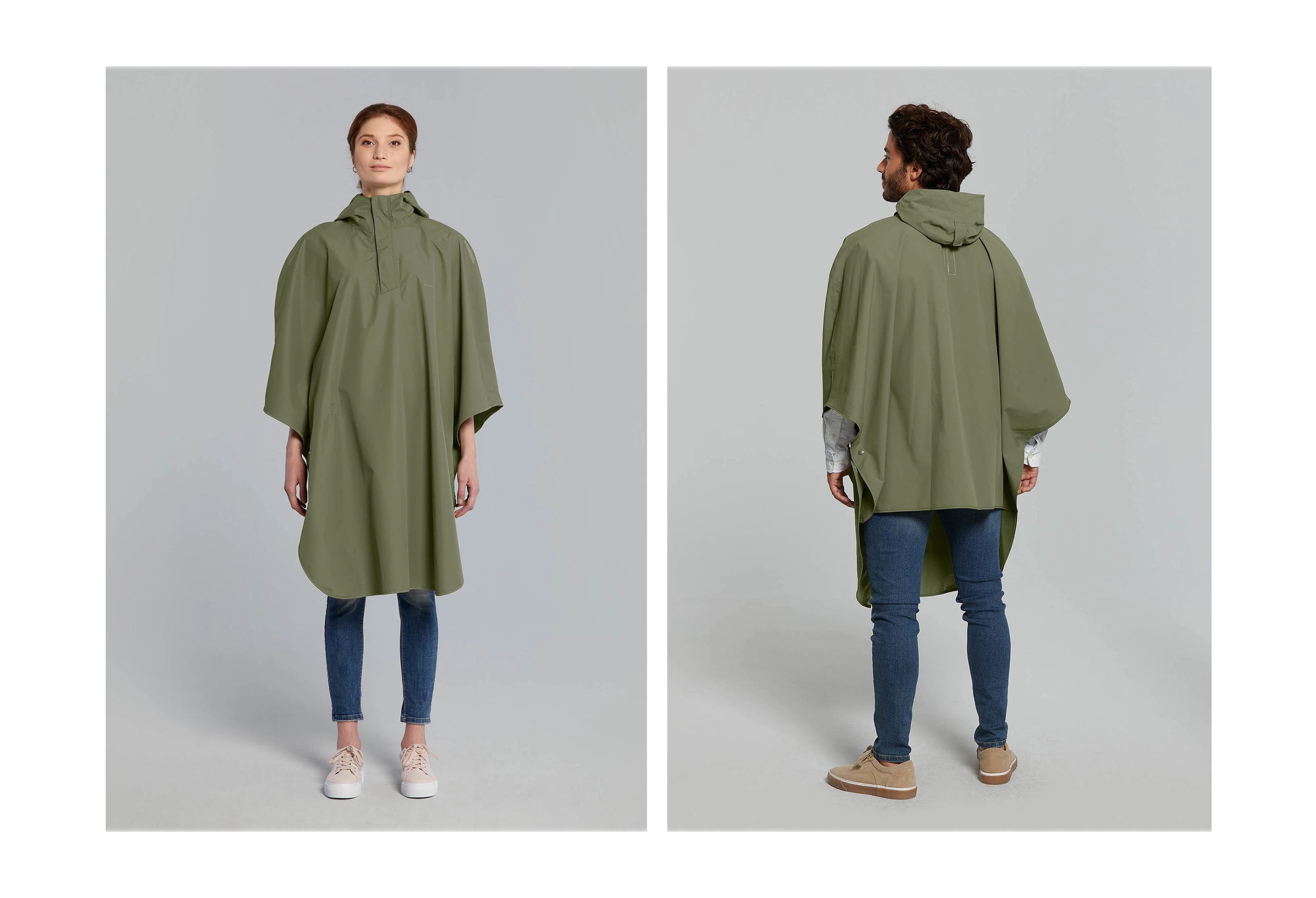 Basil Olivengrøn Hoga vandtæt regn poncho