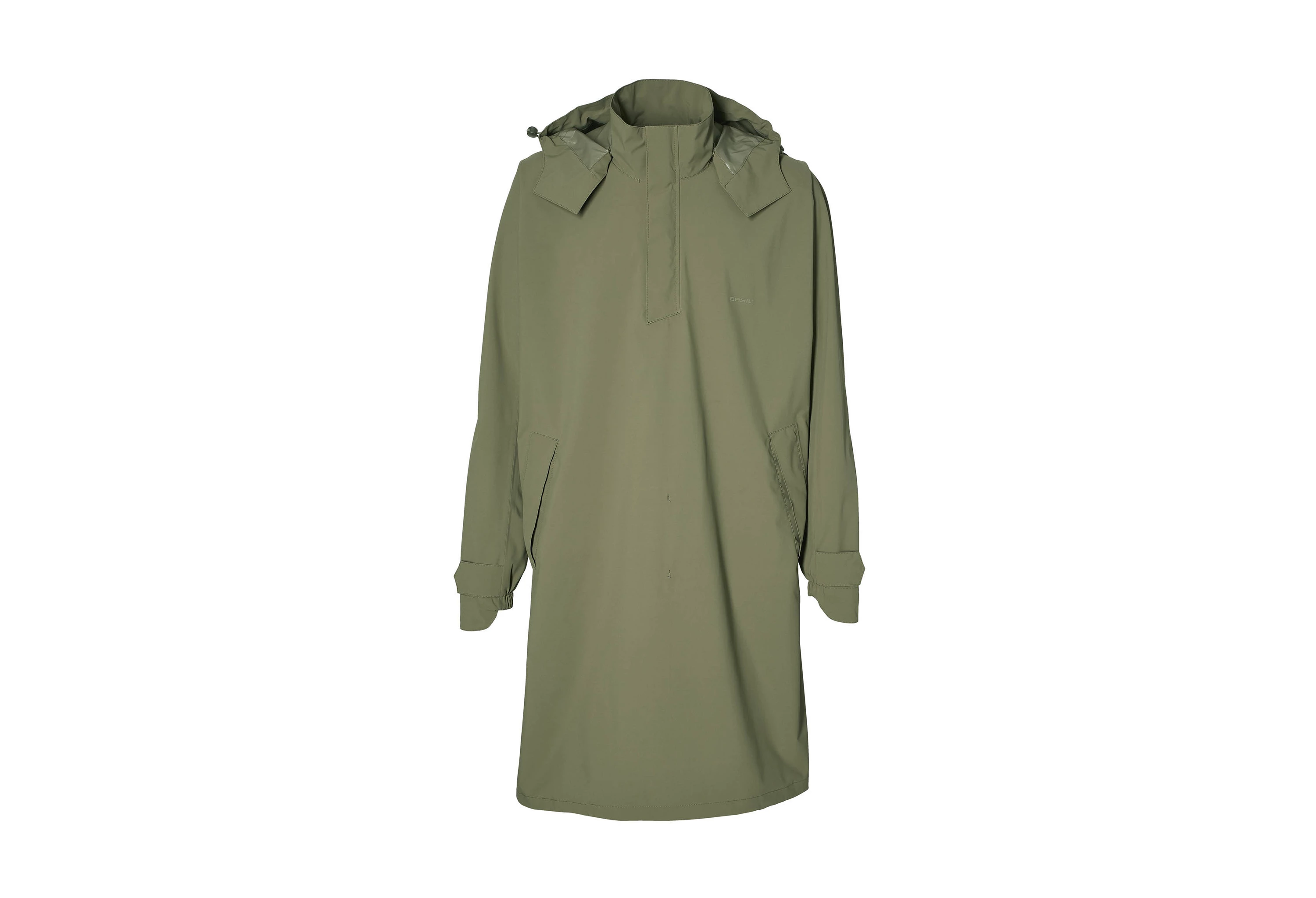 Basil Olivengrøn Mosse vandtæt regn poncho med lange arme