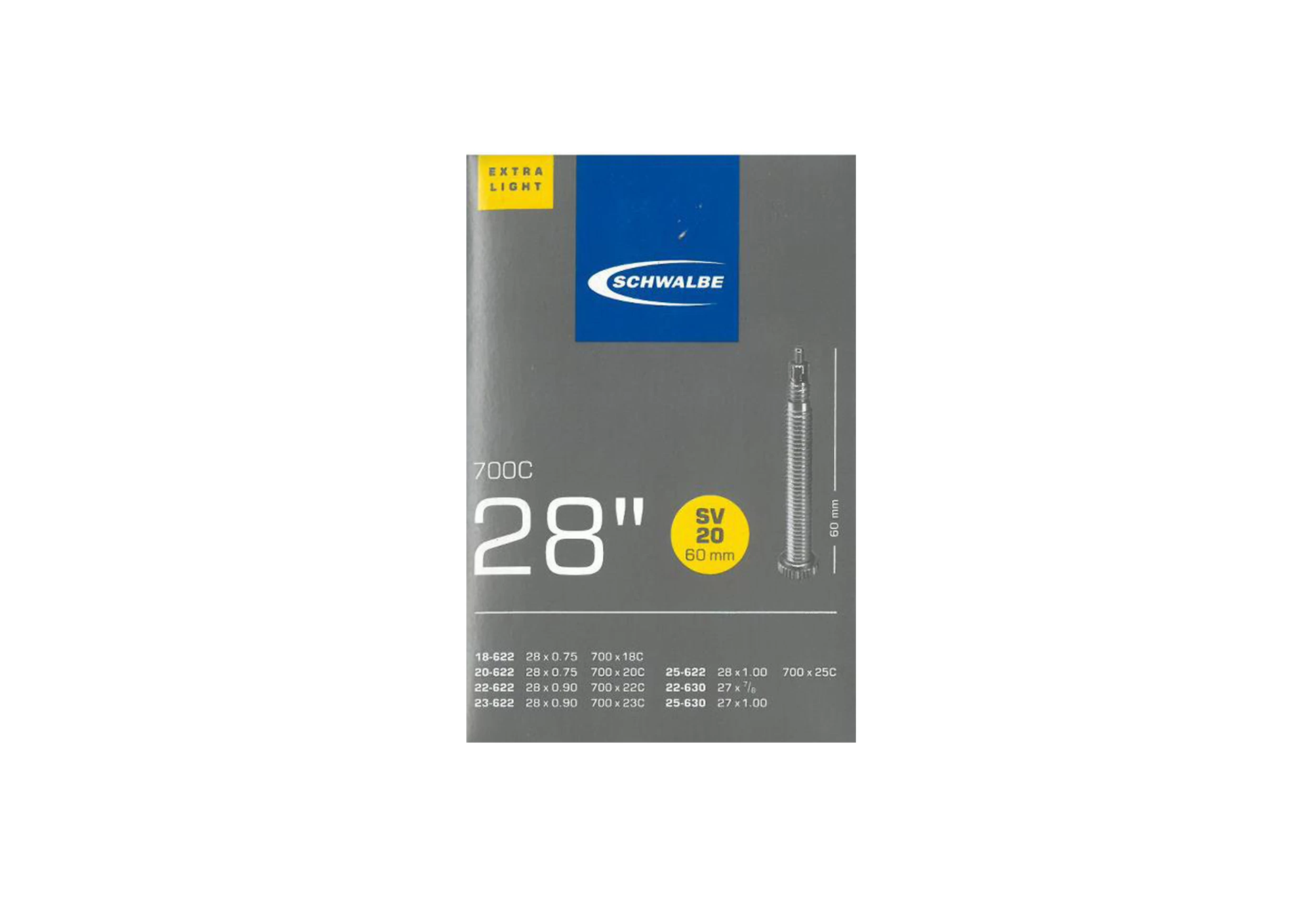Slange 700x18-25C X-light 60mm