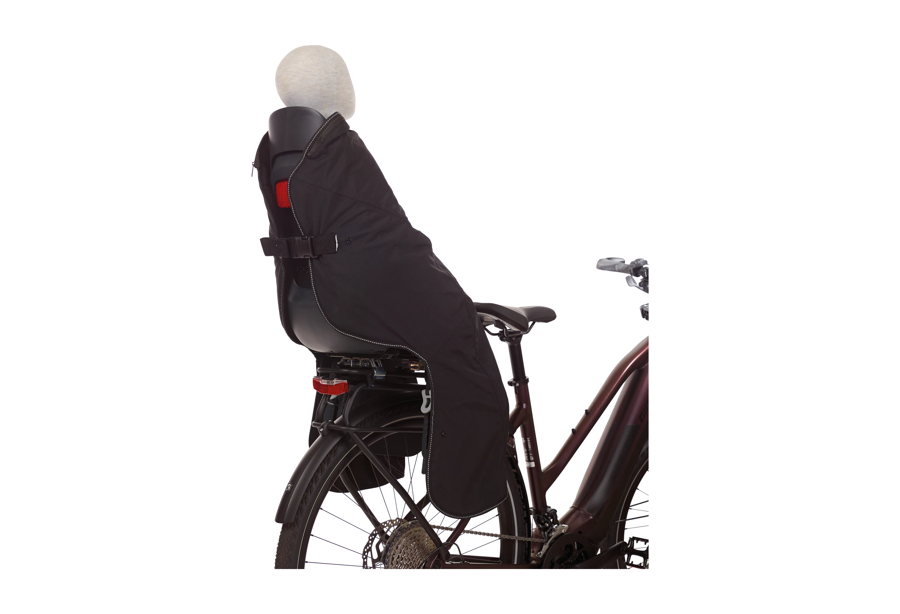Bobike Sort Maxi regnponcho med indvendig fleece