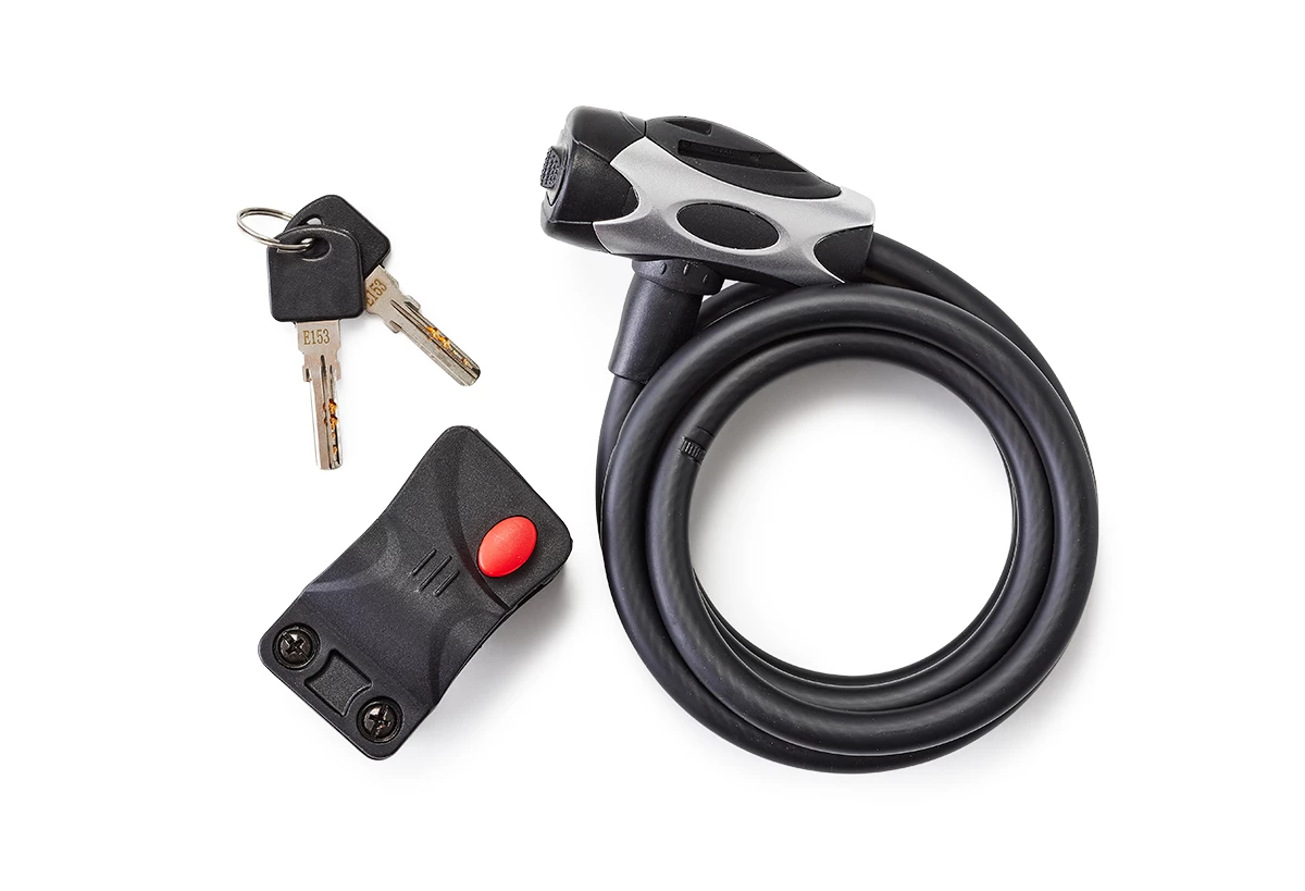INNERGY Sort Spirallås med nøgle & holder