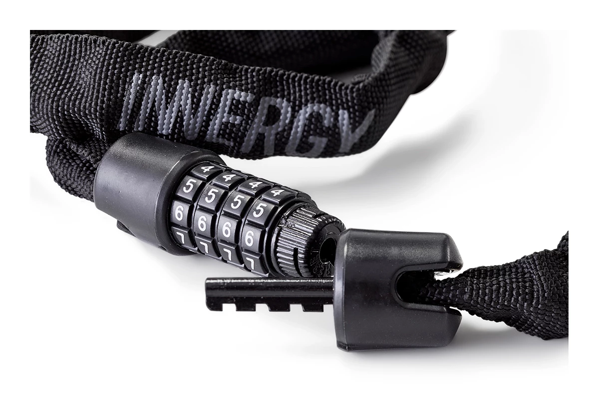 INNERGY Sort Kædelås med kode - 3,5 mm x 90 cm