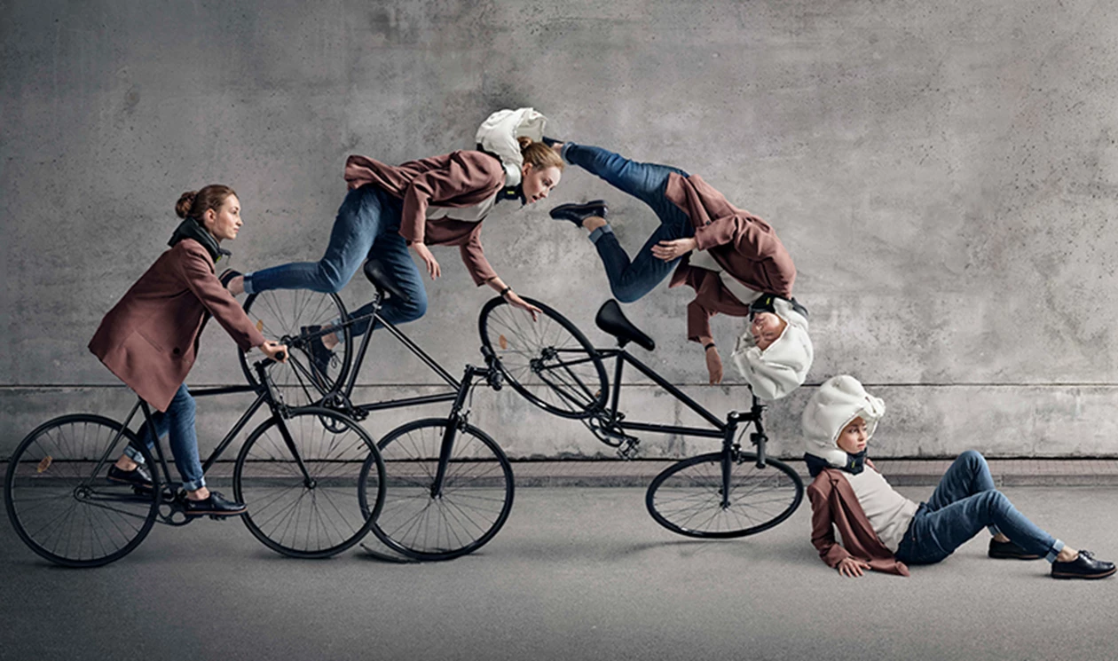 Hövding cykelhjelm uheld funktion i steps