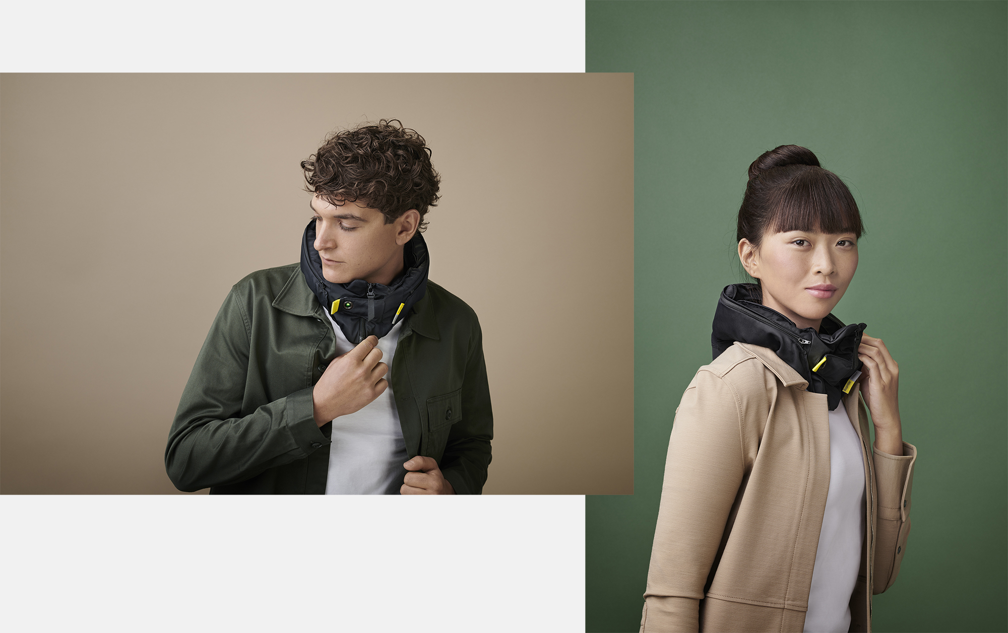 Hövding 3 design på kvinde og mand
