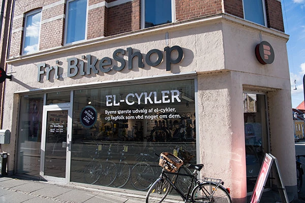 Fri BikeShop Aarhus Frederiksallé Elcykler Facade